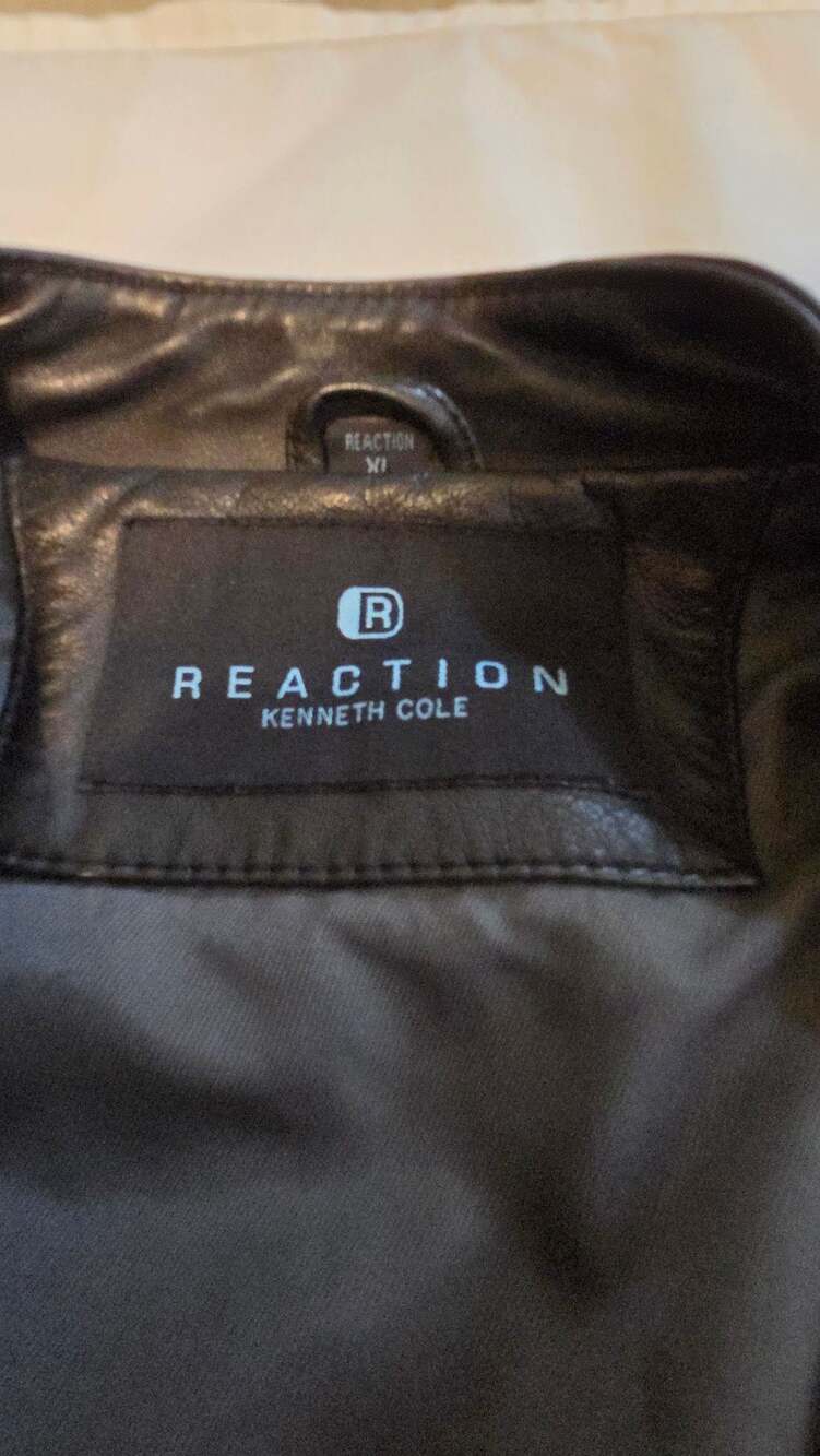 Kenneth Cole Reaction Leather Jacket Size XL Black - Picture 2 of 4